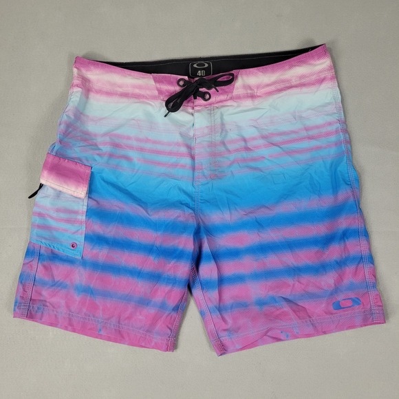 Oakley Other - Oakley Board Shorts Swim Trunks Men's 40 Pink Blue Tie Dye 9" Inseam Drawstring
